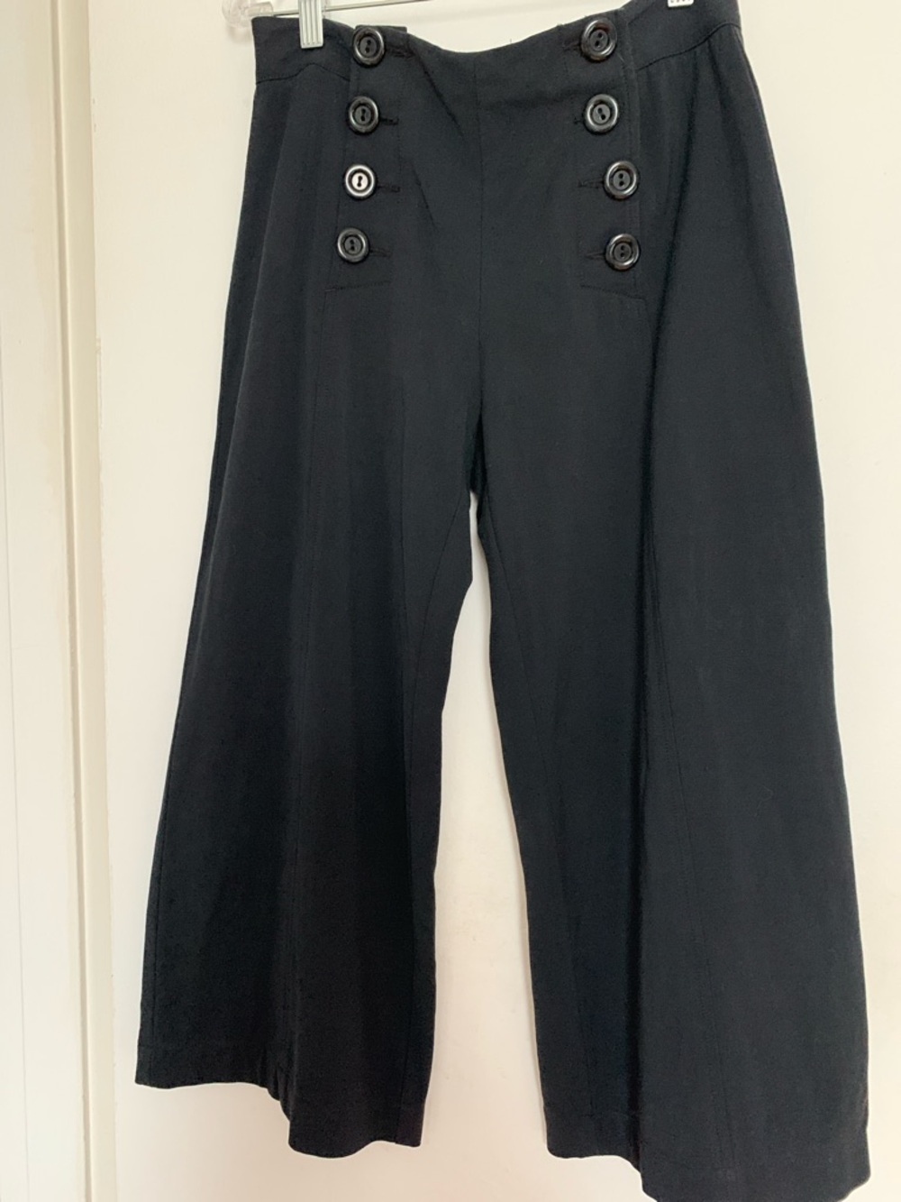Nanette Lepore Black Wide-Leg Sailor Pants Cropped